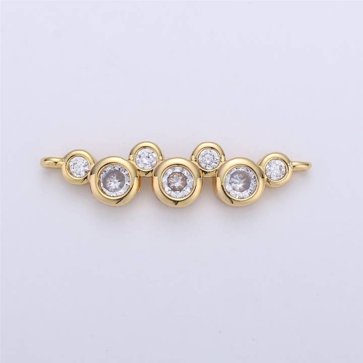 Guld Boble charm Connector Micro Pave Charm 24K guld Fyldt Vedhæng, Armbånd Connector Halskæde Vedhæng Link Cirkel Charm G-569 for engroshandel hos Aim Eternal