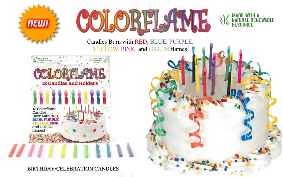 JII - Wholesale Cake Candle - Colorflame Birthday Candles in 26 Piece Counter Display17