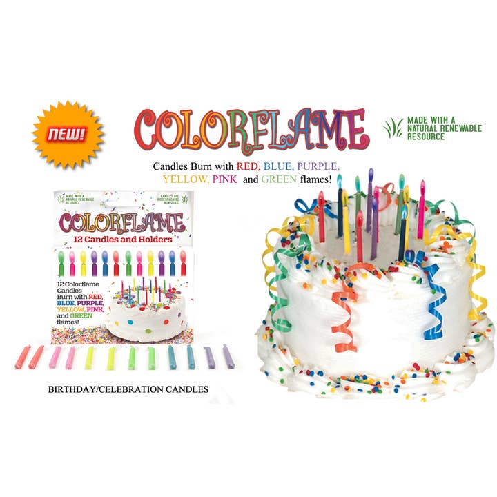 JII - Wholesale Cake Candle - Colorflame Birthday Candles in 26 Piece Counter Display17