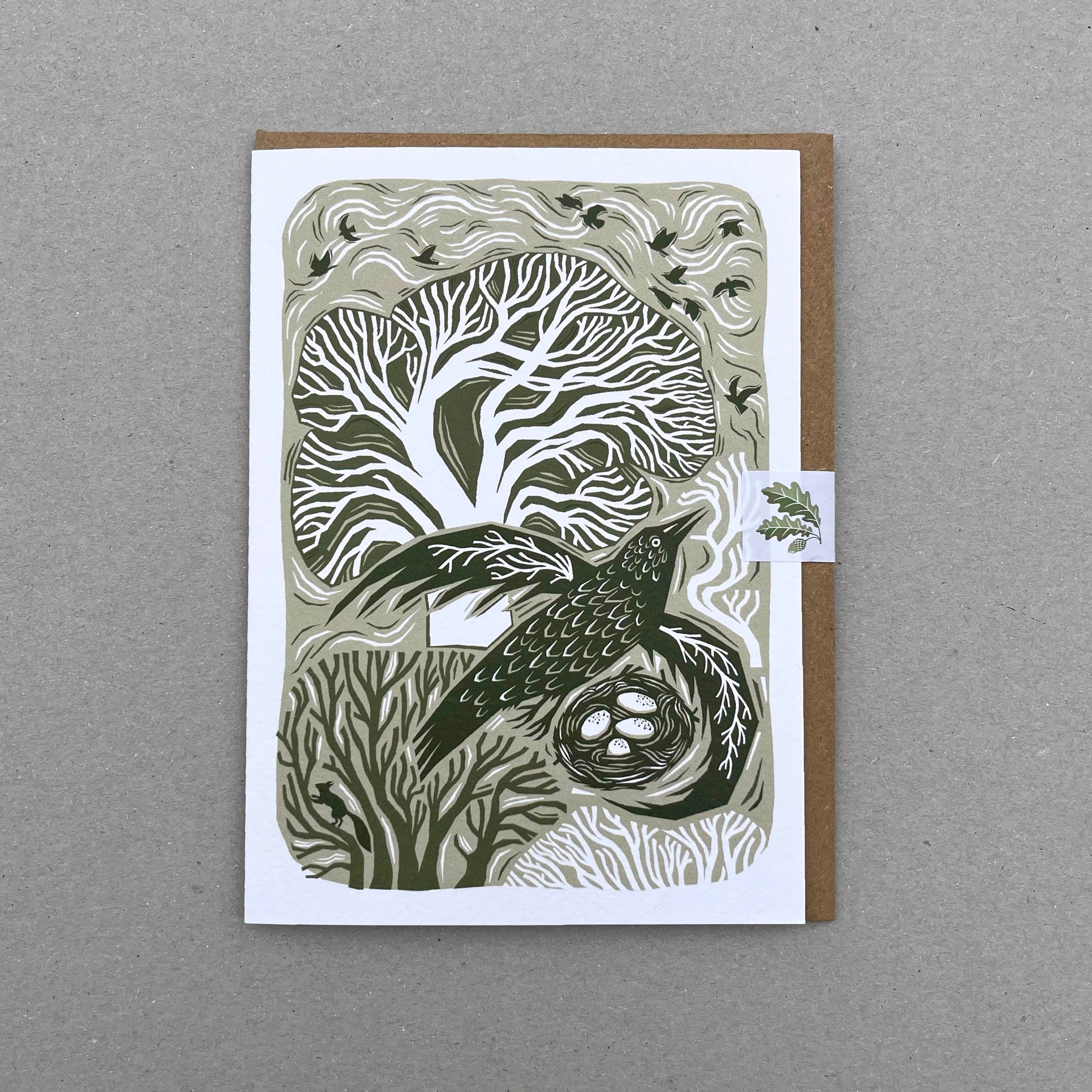 Folded Forest – wholesale Everyday greeting card – Greetings Card - Woodland Bird3