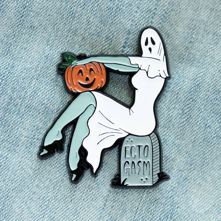 Ectogasm - Wholesale Lapel Pin/Button - Vintage Pinup Ghost Enamel Pin Halloween Accessory2