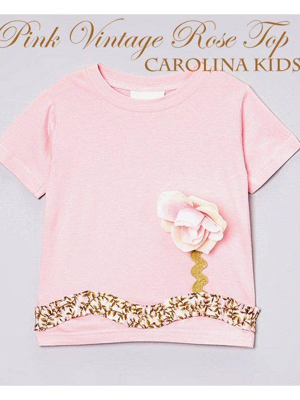 Pink Vintage Rose Boutique Top Infant Toddler Girls for wholesale by Carolina Kids