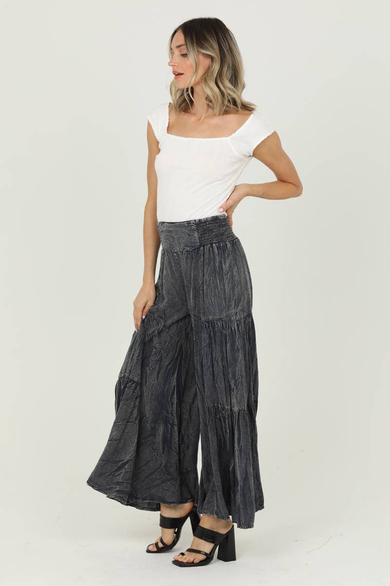 Nostalgia - Wholesale Pants - Women's - N3690-ASIS ACID WASH TIERED WIDE LEG PANTS3