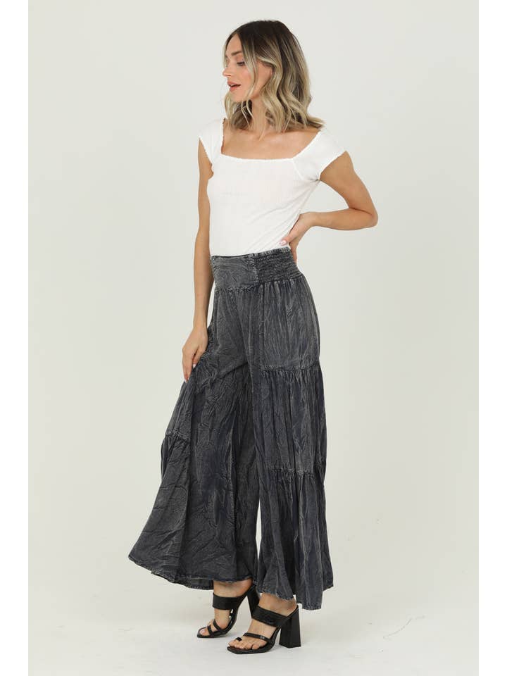Nostalgia - Wholesale Pants - Women's - N3690-ASIS ACID WASH TIERED WIDE LEG PANTS3
