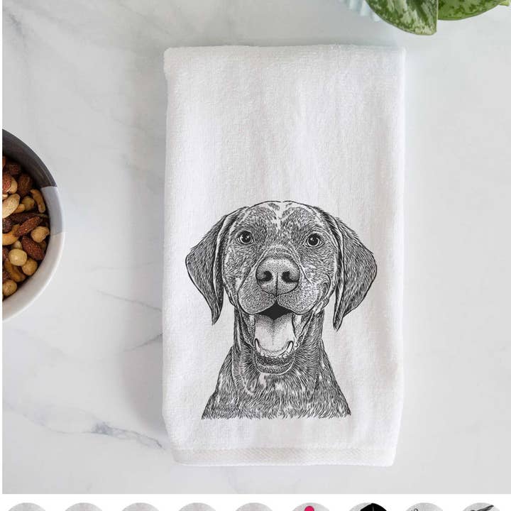 Hudson the German Shorthaired Pointer Hand Towel for wholesale by Inkopious