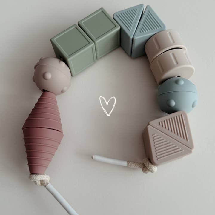 Ali+Oli - Wholesale Toy Set - Kids - Ali+Oli Montessori Lacing Toy – 14 Soft Color Silicone Beads6