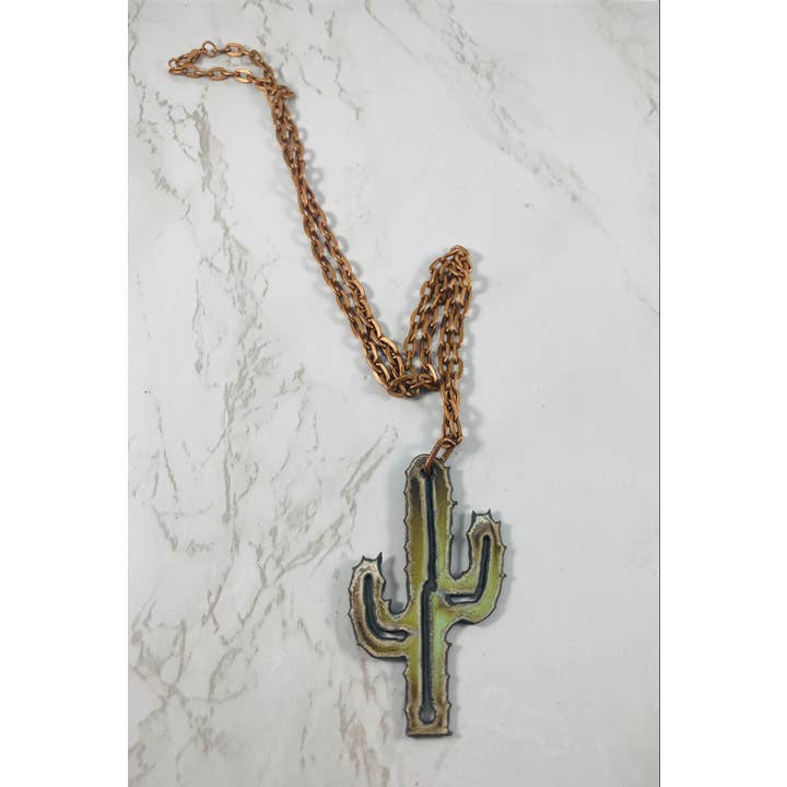 Cactus necklace western jewelry southwestern women gifts eco for wholesale by Iron Jewel