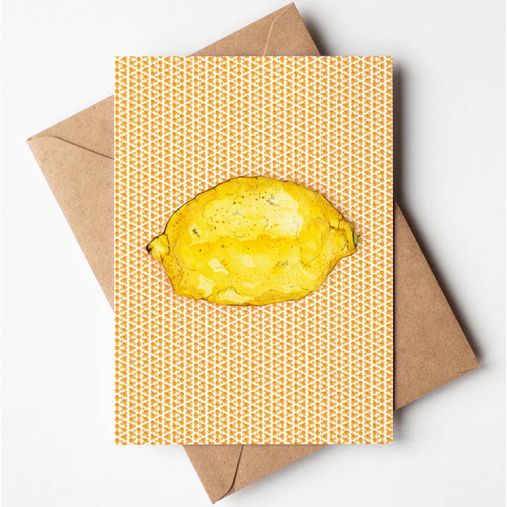 Lemon Greeting Card for wholesale by Rachel Reynolds