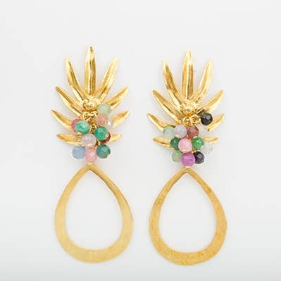 BRINCO DE ABACAXI MULTICOLORIDO por atacado de Spanish & Sisters