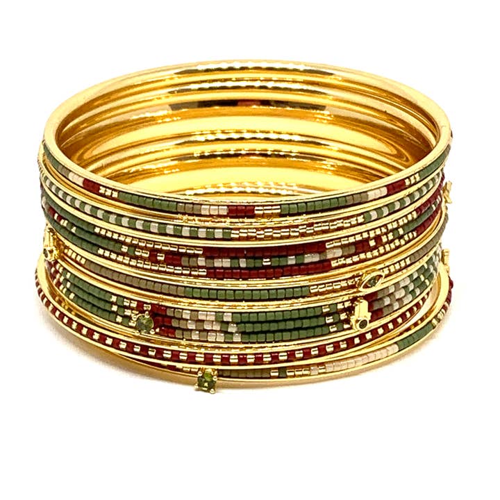 Symbols Armreifen-Set aus Gold-Edelstahl für den Großhandel von Hypnochic