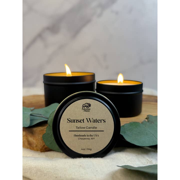 Tallow Candle - Sunset Waters for wholesale by Petrichor+Flame