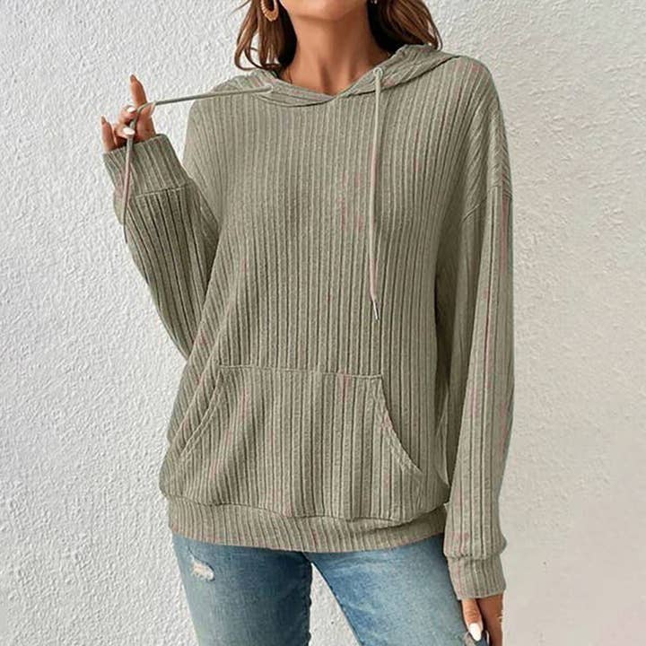 SWEAT À CAPUCHE À MANCHES LONGUES AVEC POCHE INTÉRIEURE À CAPUCHE pour la vente par Lily Clothing