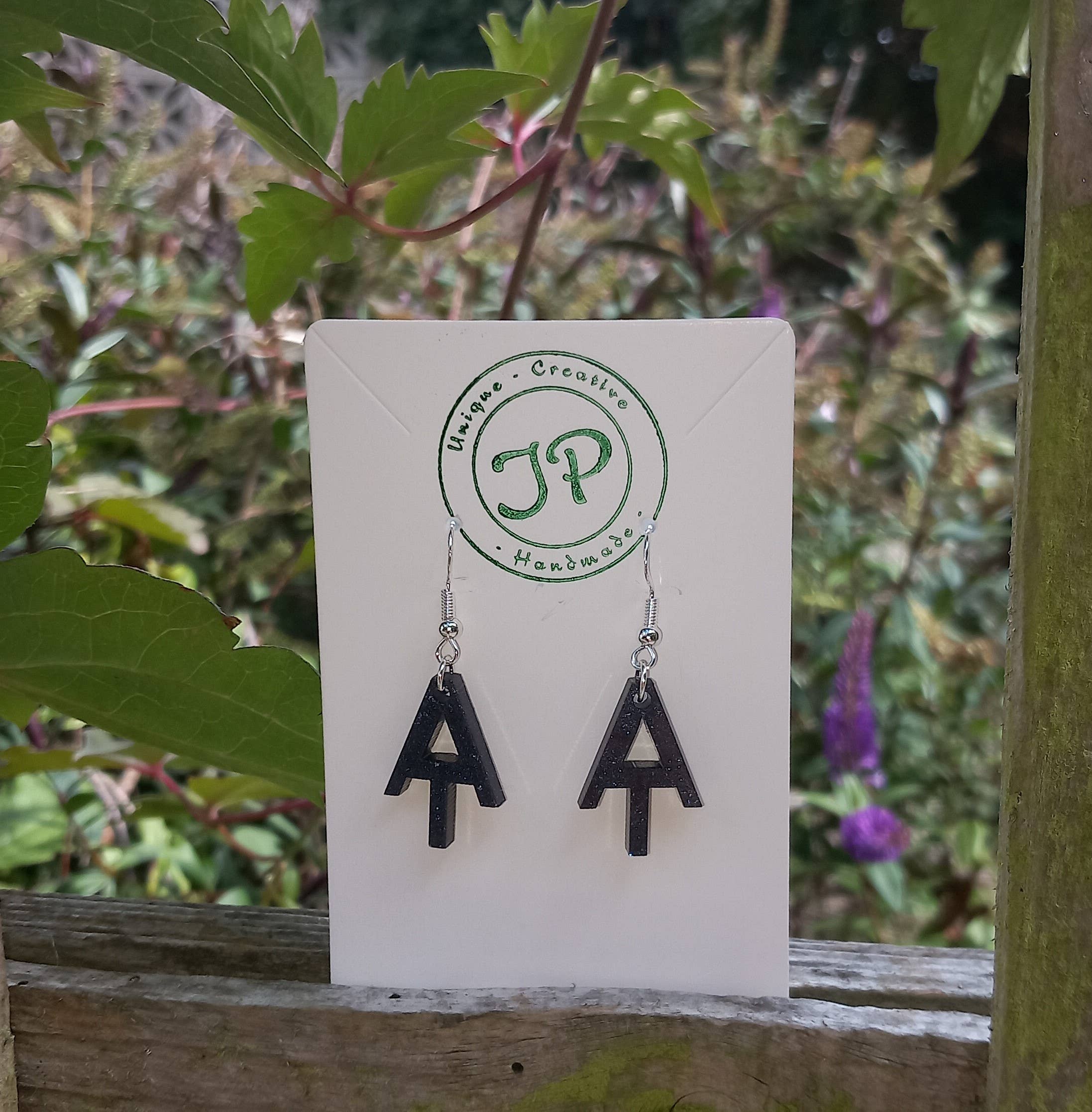 Jp Handmade - Wholesale Dangle Earrings - Appalachian Trail Resin Drop Earrings Black Speckle3