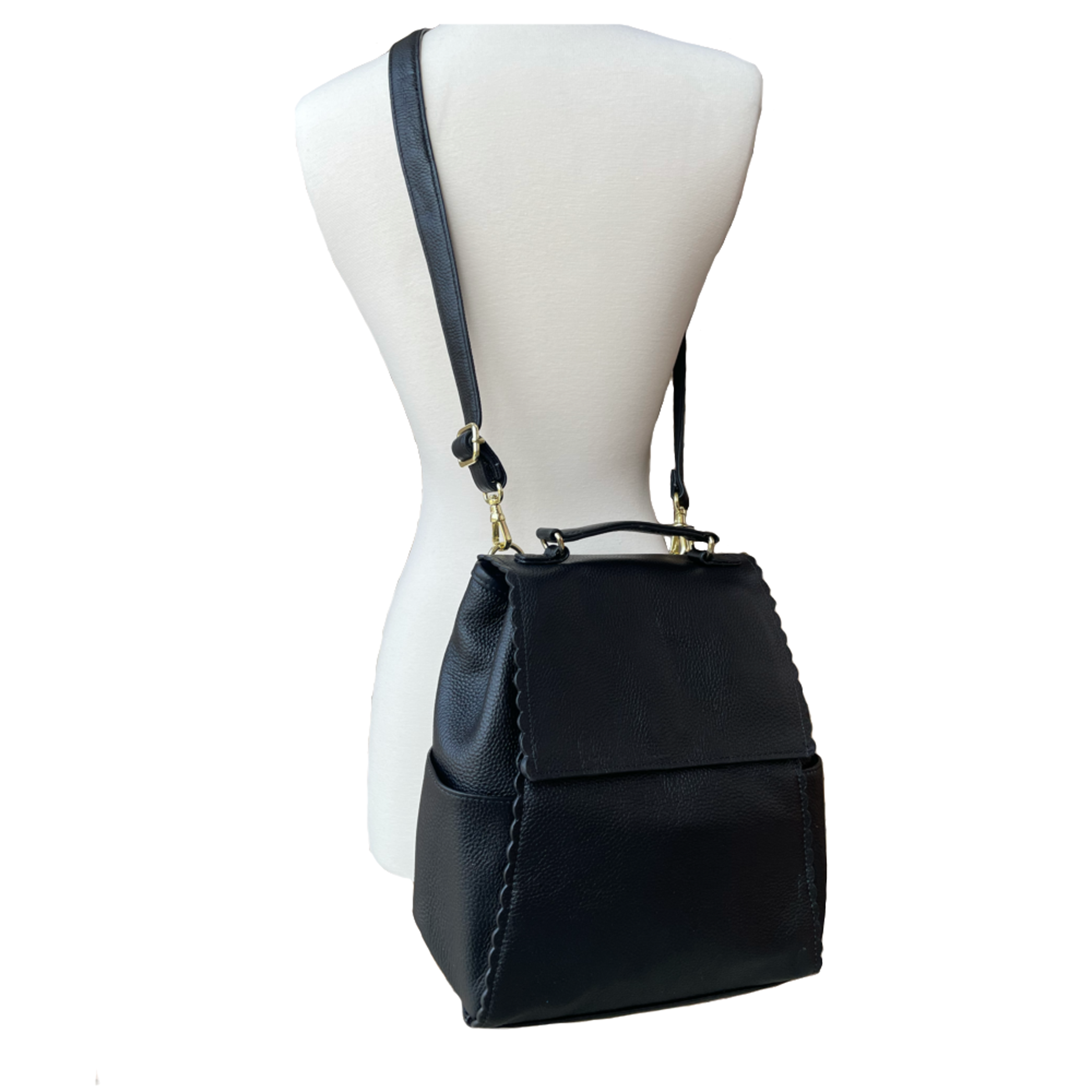 Roma Leathers, Inc. - Wholesale Backpack - Women's - Top grain cowhide leather back pack crossbody shoulder bag7