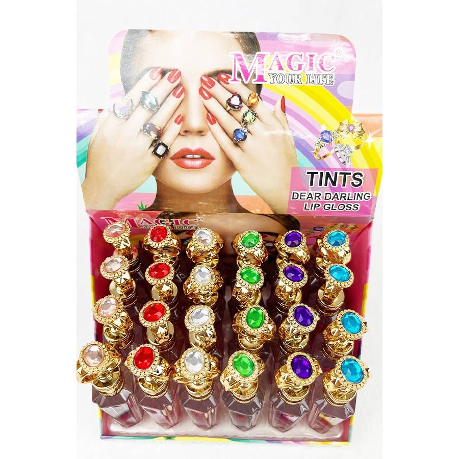 MIX COLOR 24-Pcs Diamond Ring Lip Tint for wholesale on Faire6