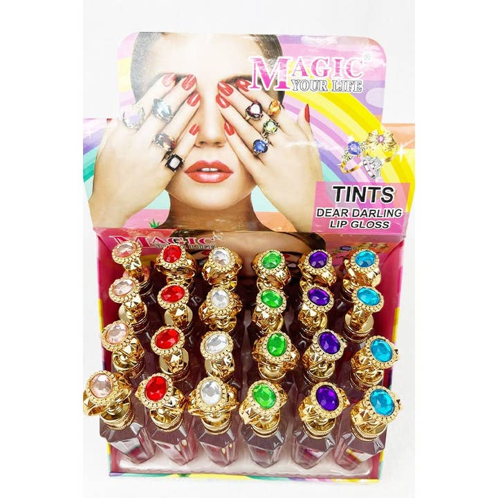 MIX COLOR 24-Pcs Diamond Ring Lip Tint for wholesale on Faire6