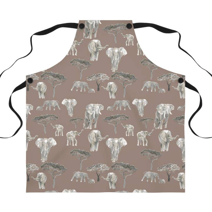 Tanzanian Elephants Apron for wholesale by Fox & Willow Design Studio