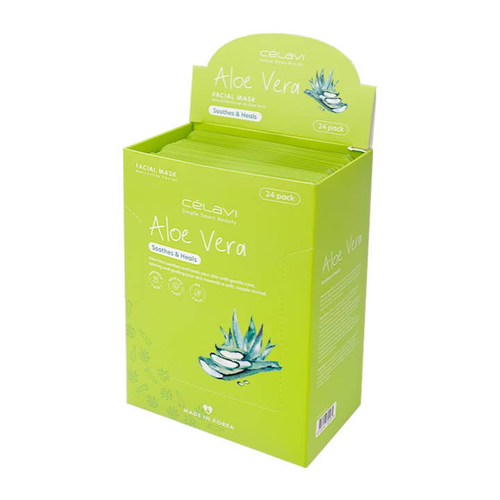 PINEAPPLE Beauty - Wholesale Skincare Face Mask - Celavi MK014 Aloe Vera Facial Mask Rejuvenating - 24pc