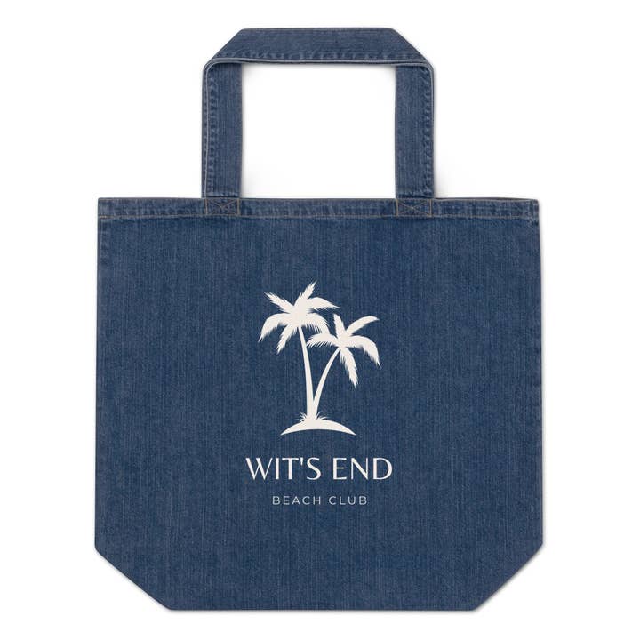 Wit's End Organic Denim Tote Bag for wholesale by Jolly & Goode