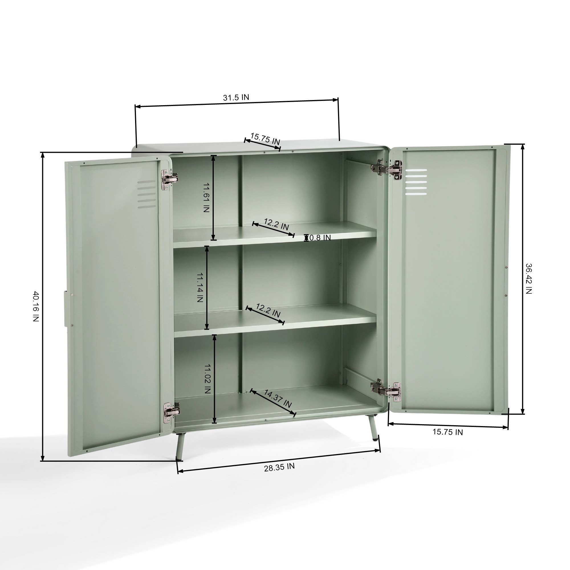 HOMYCASA DESIGN INC - Wholesale Cabinet - Industrial 2-Door Steel Storage Cabinet - 31.5" Wide13