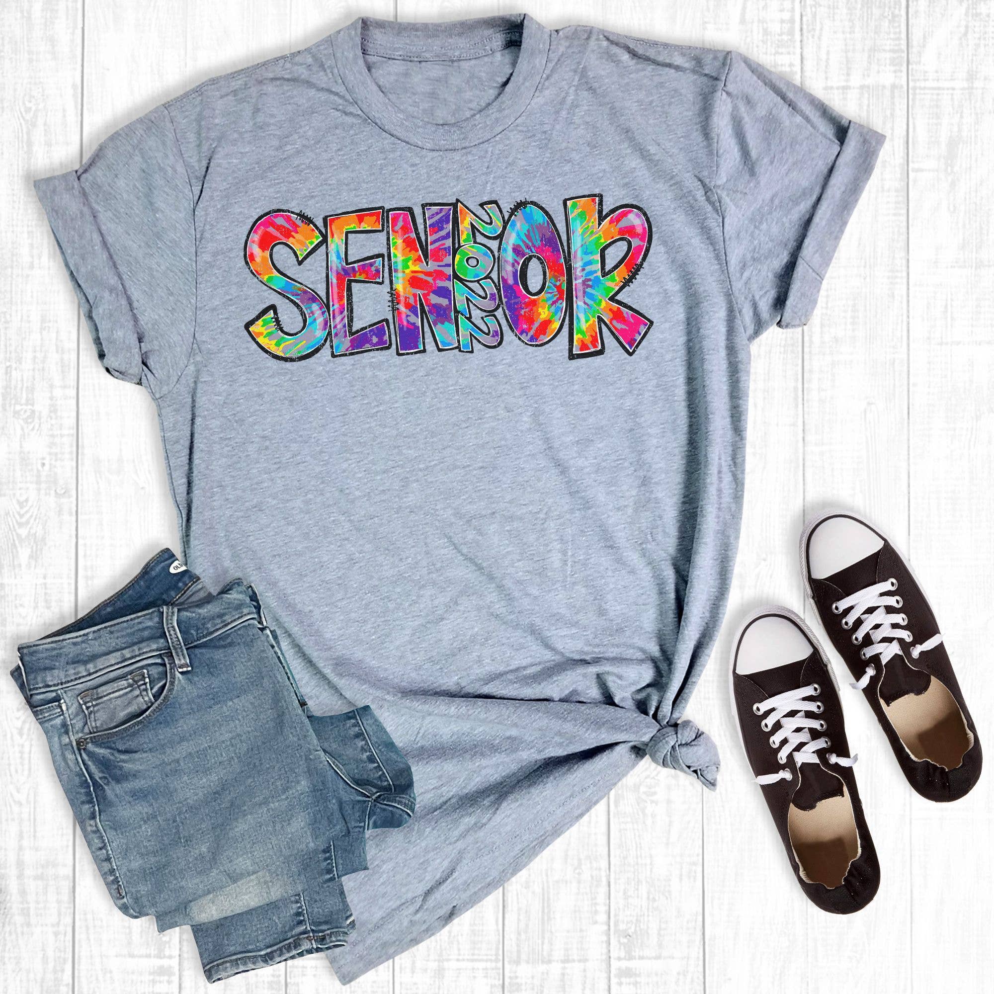 Rebel Rose - Wholesale Screen Printed T-Shirt - Women's - Tye Dye Senior Light Grey0