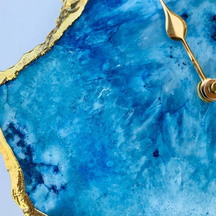 The Tangerine Store - Vendita all'ingrosso Orologi da parete - Orologio da parete/tavolo con grande agata blu oceano4