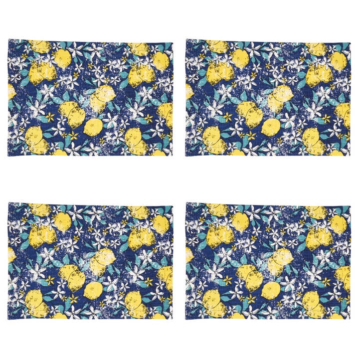 Navy Blue Lemon Placemat for wholesale on Faire