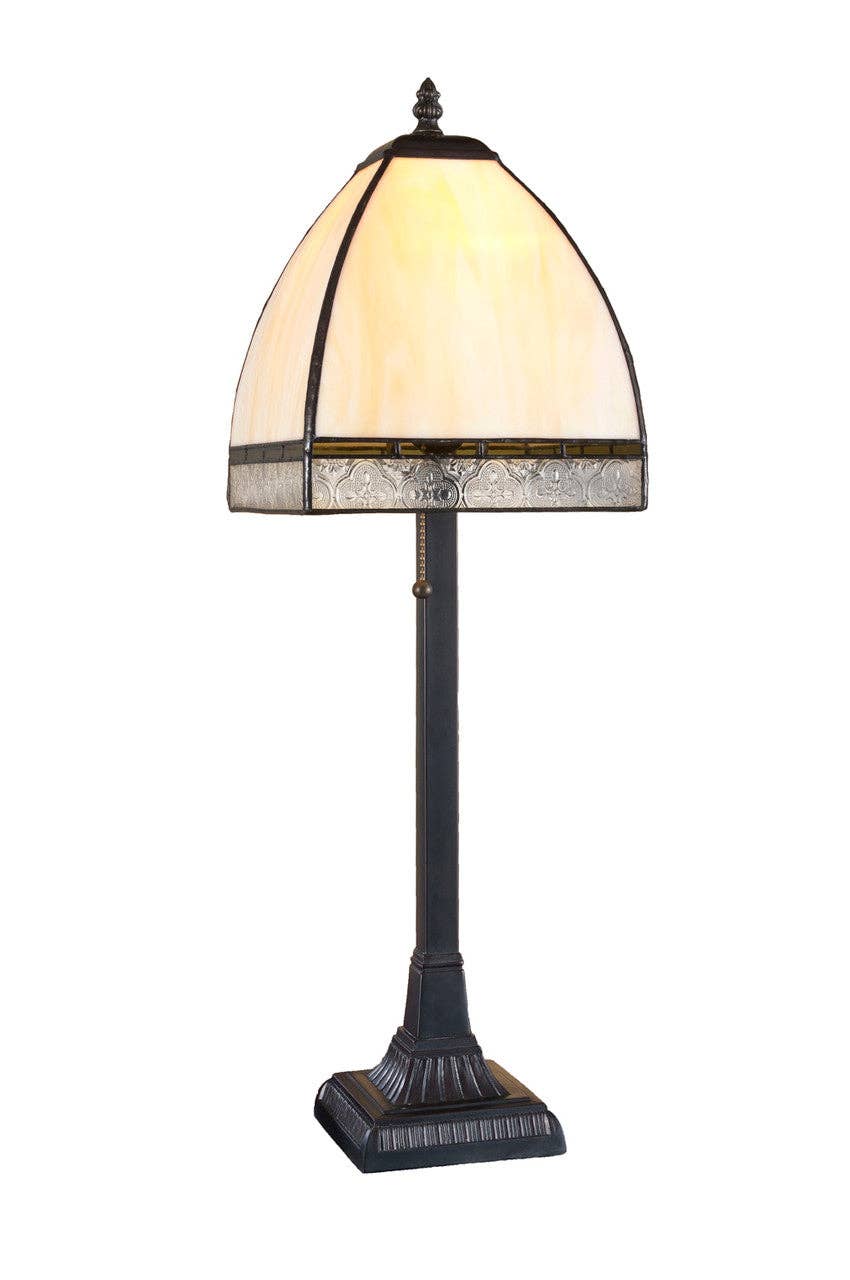 J Devlin Glass Art & Bert Anderson Collection - Wholesale Accent/Desk Lamp - Lam 589-5 TB Ivory Curved Mission Lamp5