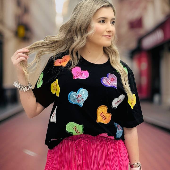 Beyond Shimmer Conversation Hearts Top for wholesale by Anagails