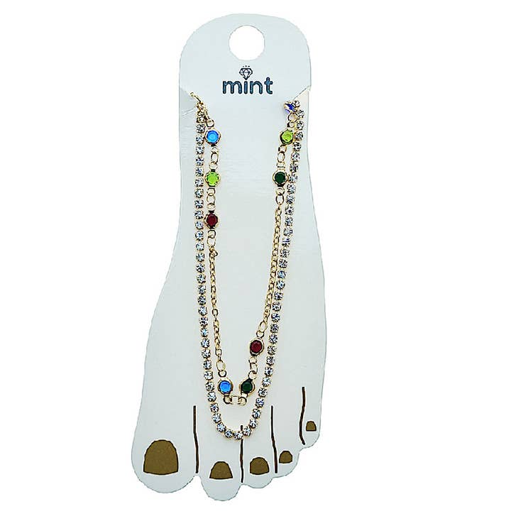 Layered Gemstone Anklet for wholesale by Atlas Fashion