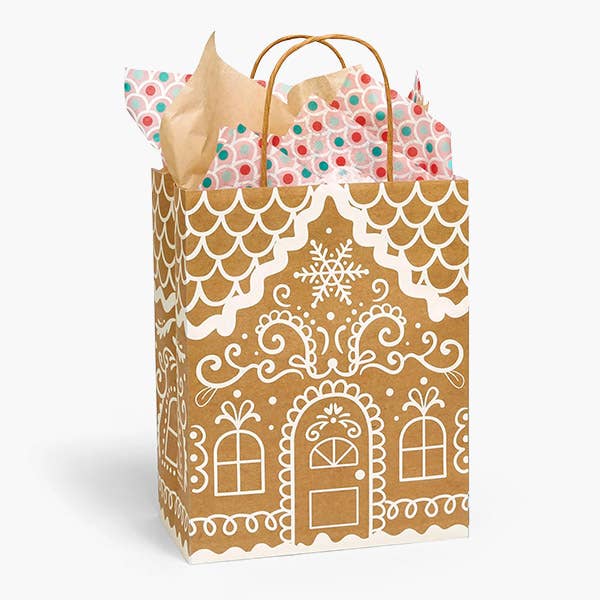 Nashville Wraps - Wholesale Gift Bag - Gingerbread Cottage Paper Retail Gift Bags1