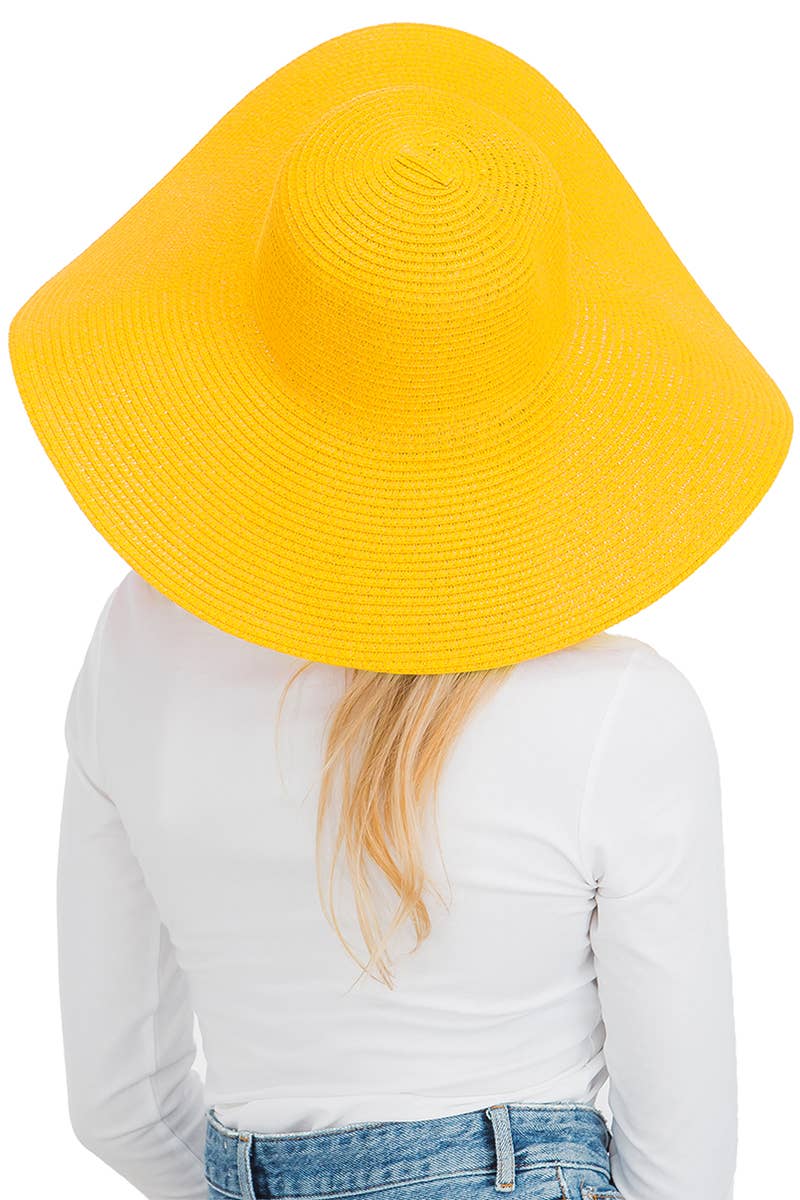 Cap Zone - Venta al por mayor Sombrero de paja - Mujer - Sombrero de sol de paja con tejido apretado, color sólido y ala ancha flexible26
