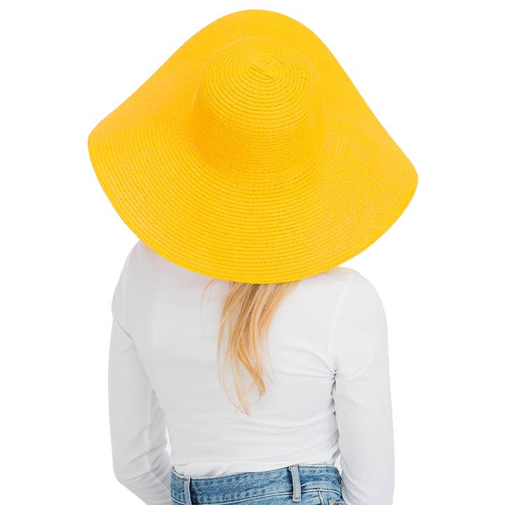 Cap Zone - Venta al por mayor Sombrero de paja - Mujer - Sombrero de sol de paja con tejido apretado, color sólido y ala ancha flexible26