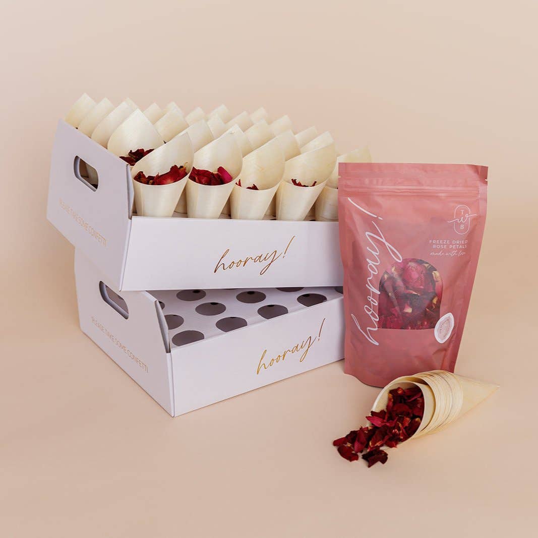 The Whole Bride - Wholesale Confetti - The Ultimate Rose Petal Bundle (petals, cones + trays)5