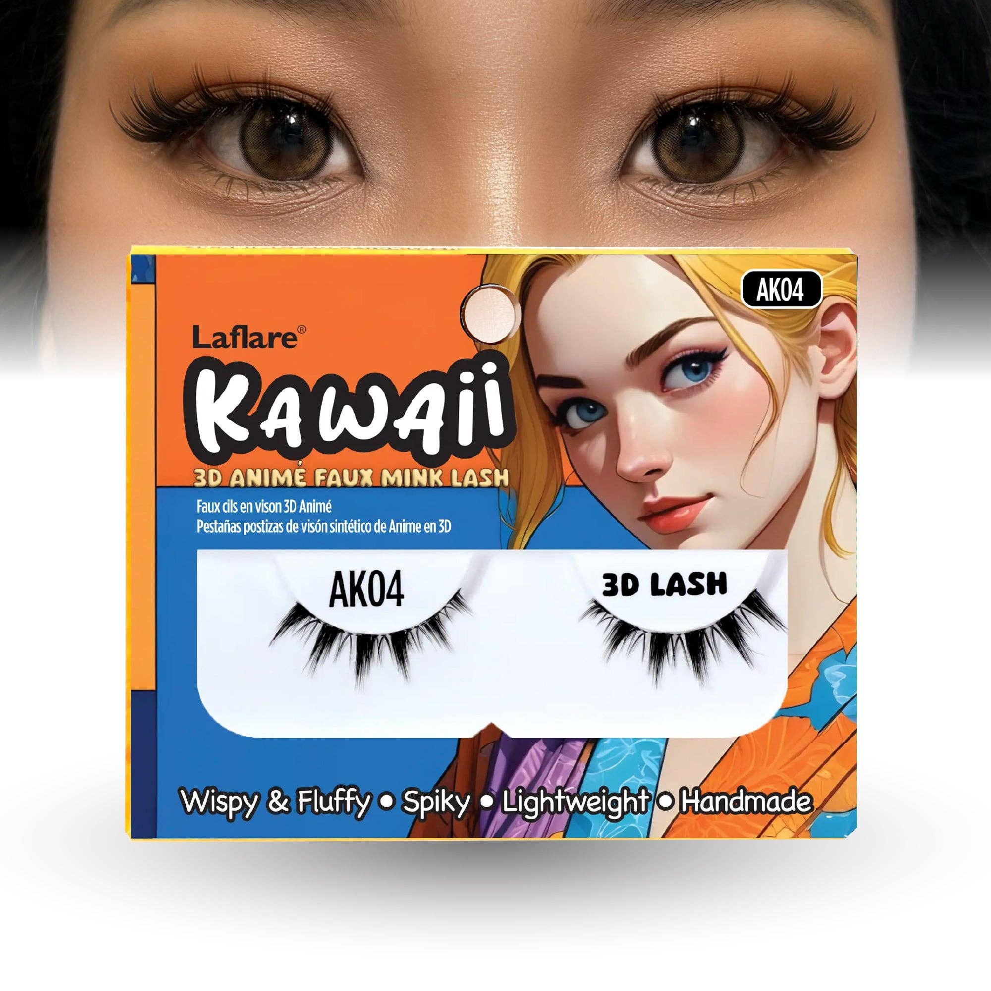 Laflare - Wholesale False/Fake Eyelashes - Kawaii 3D Anime Faux Mink Lash | Manga Lashes | Japanese Style Cosplay Lashes | Spiky 8D Wispy False Eyelashes Full Strip Doll Lashes.3