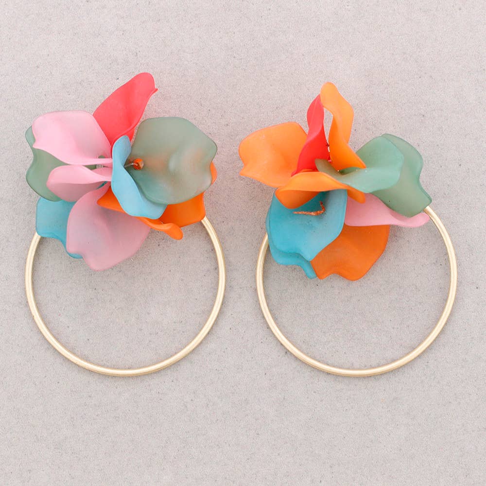 Sonata – Großhandel Click-Button-Schmuck – Druckohrringe aus Kunstharz mit Blütenblättern1