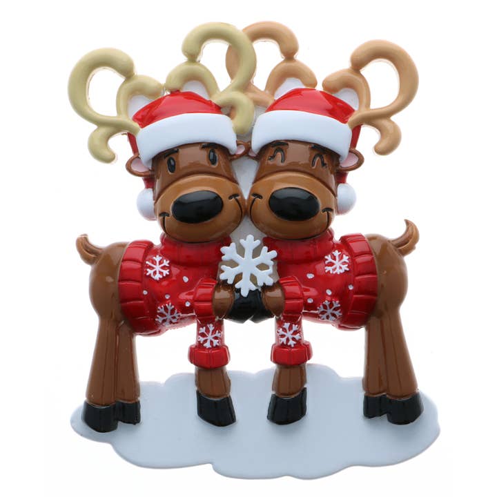 PolarX Ornaments - Wholesale Ornament - Festive Reindeer Family with Snowflake Personalized Ornament