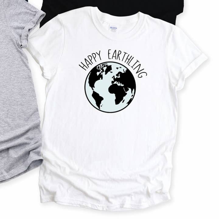 Peach Closet - Wholesale Screen Printed T-Shirt - Women's - Happy Earthling Tee