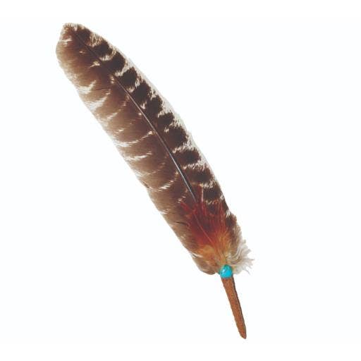 International Gifts Ltd. - Wholesale Sage Bundle - Zenn Smudge Feather With Turquoise Bead (10``-12``)-059