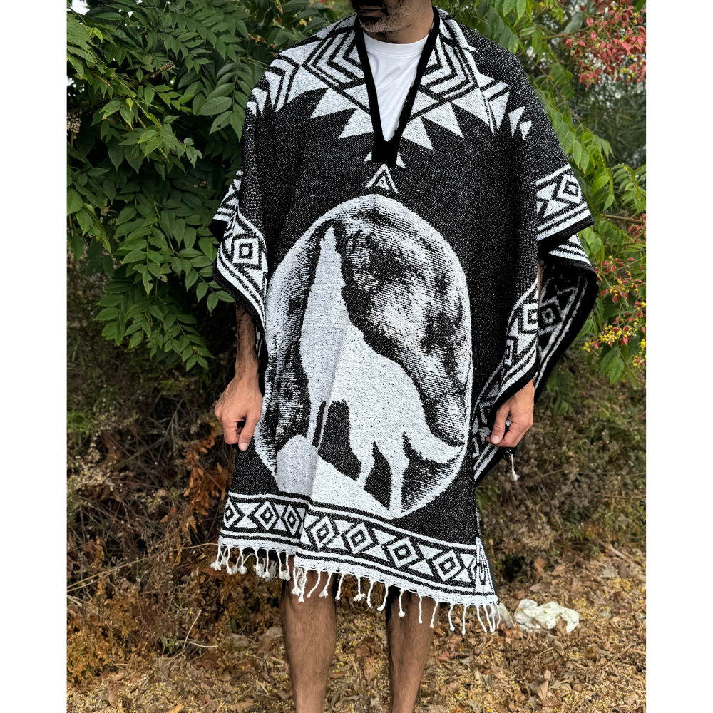 Baja Leather - Wholesale Poncho - Unisex - Mexican Poncho Authentic Pullover - Coyote2