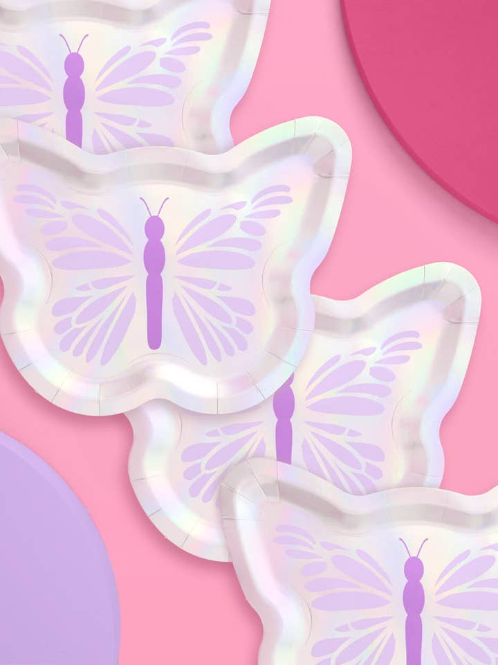 Assiettes Butterfly, accessoires pour enterrement de vie de jeune fille, anniversaire, fête prénatale pour la vente par xo, Fetti