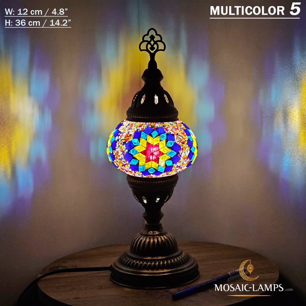 Mosaic Lamps - Vendita all'ingrosso Lampada da scrivania/d'accento - Lampada da tavolo turca a mosaico media con globo, artigianale, disponibile in 10+ colori24