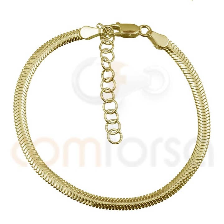 COM FORSA SL - Wholesale Link & Chain Bracelet - Sterling Silver 925 Snake Bracelet 15+3 Cm