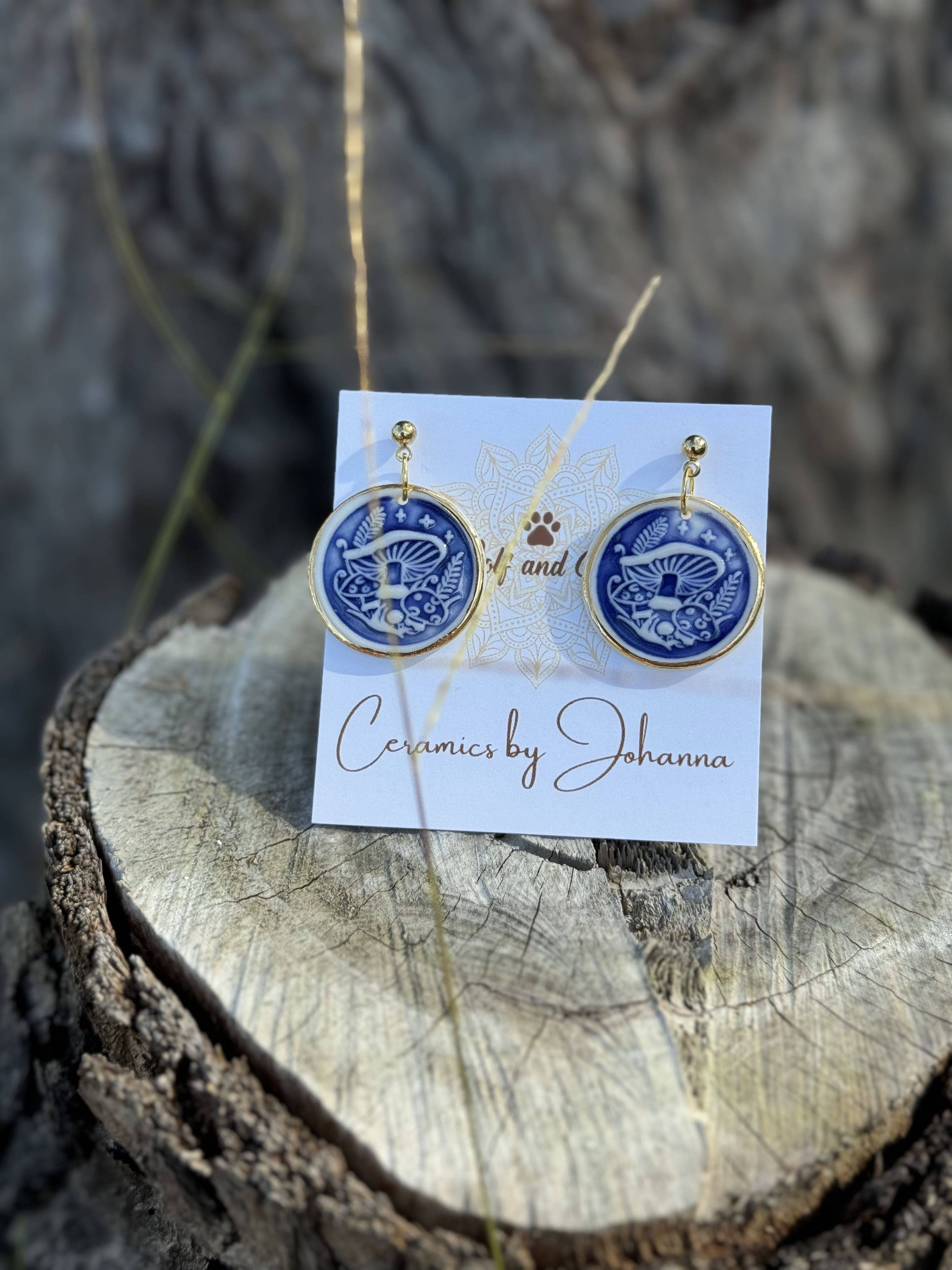 Wolf and Clay Pty Ltd - Vente Boucles d'oreilles pendantes - Boucles d'oreilles étoile champignon2