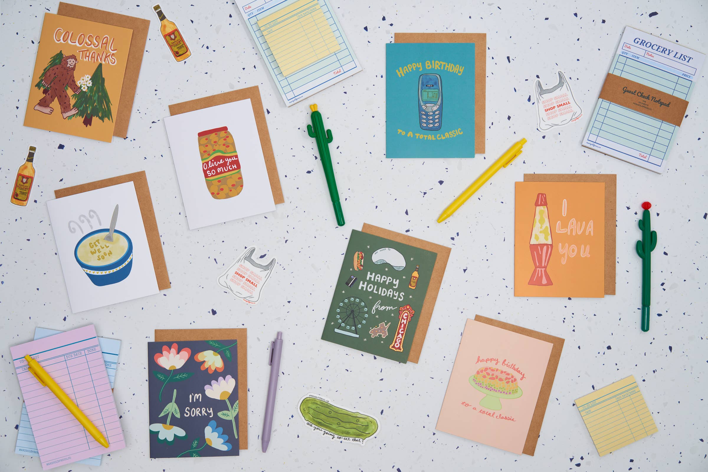 Marigold Press - Venta al por mayor Tarjetas de cumpleaños - Tarjeta de cumpleaños de pickleball (verde)1