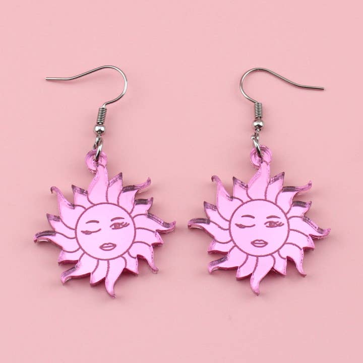 Boucles d'oreilles Sunny Delight roses pour la vente par Sour Cherry
