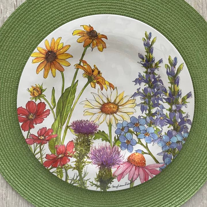 Bamboo Table - Wholesale Dinner Plate - Wildflower Floral Garden Bamboo Dinner Plate4