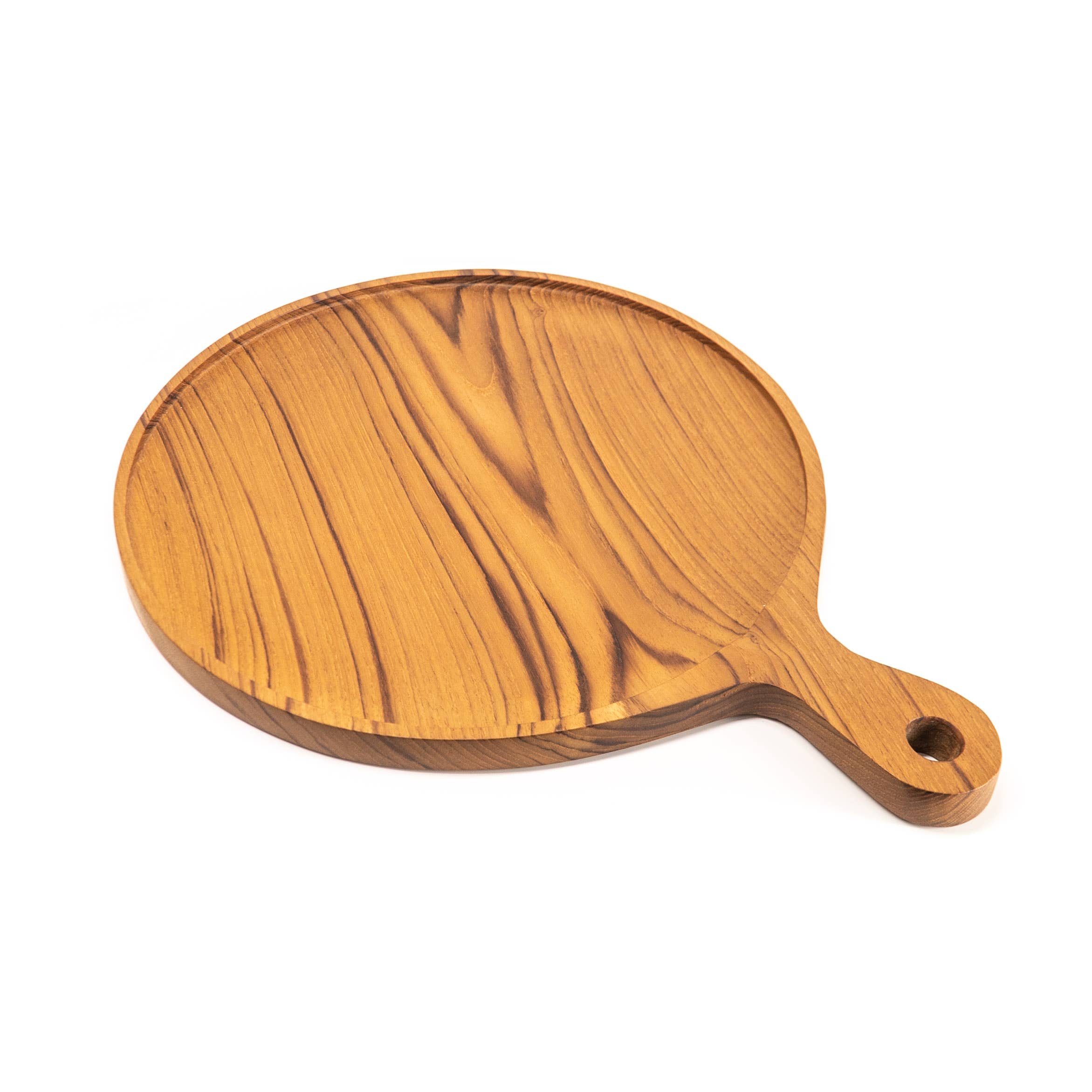 Rainforest Bowls - Wholesale Pizza Board - 12 Inch Teak Wood Pizza Board with Handle & Rim3