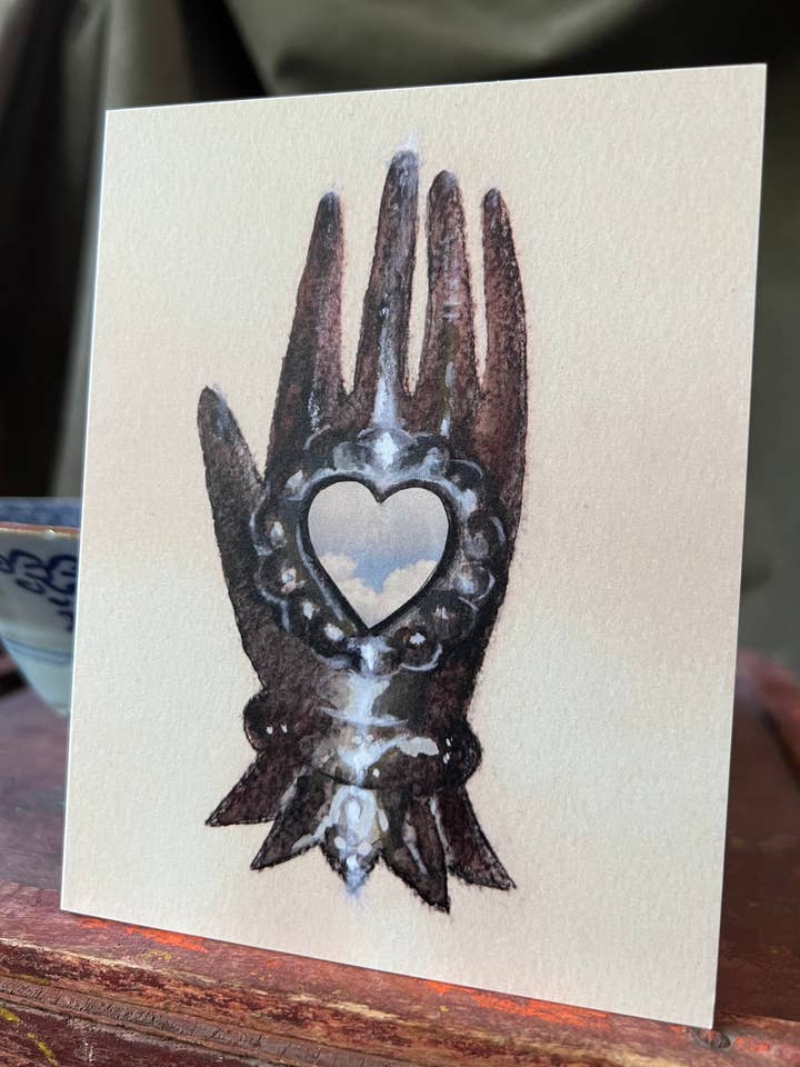 Heart in Hand Greeting Card for wholesale by Anne Woods Fine Art