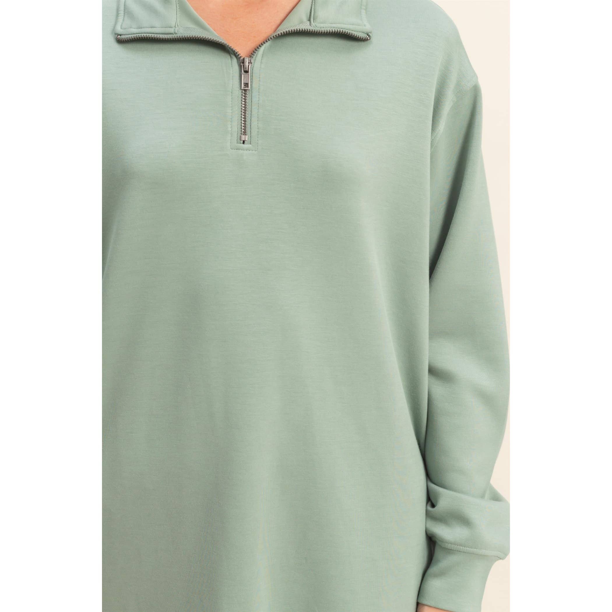 HYFVE - Wholesale Dress - Women's - Double Knit Half Zip Up Long Sleeve Mini Dress15